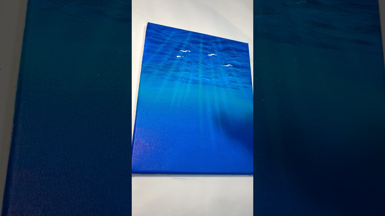 How to paint and mix acrylic on canvas.  Underwater background. #art #drawing #paint #marineart