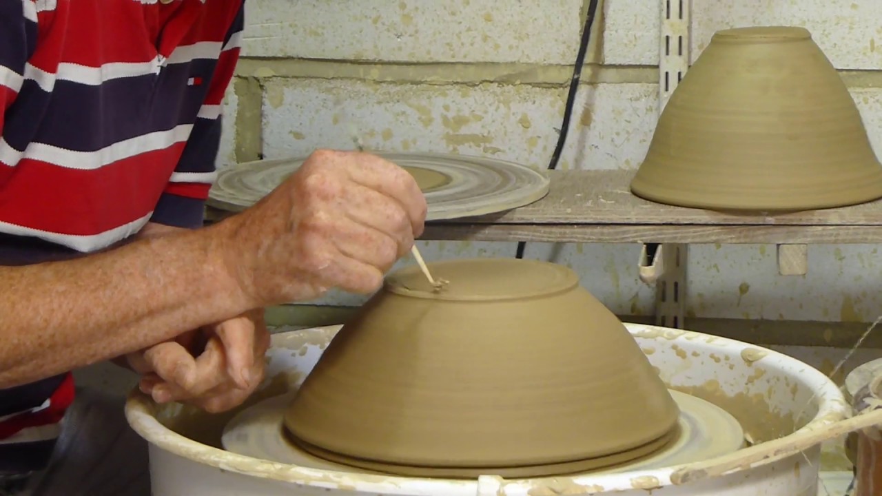 How to throw a wide bowl; no turning and a thrown foot ring - Ridge Pottery