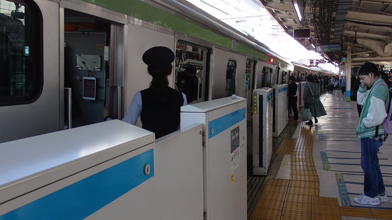 【ホームドア設置後】横浜線横浜駅での女性車掌動作MT２