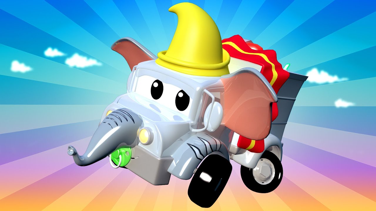 Baby Amber the AMBULANCE is DUMBO!  Tom the Tow Truck's Paint Shop - Car City ! Trucks Cartoons
