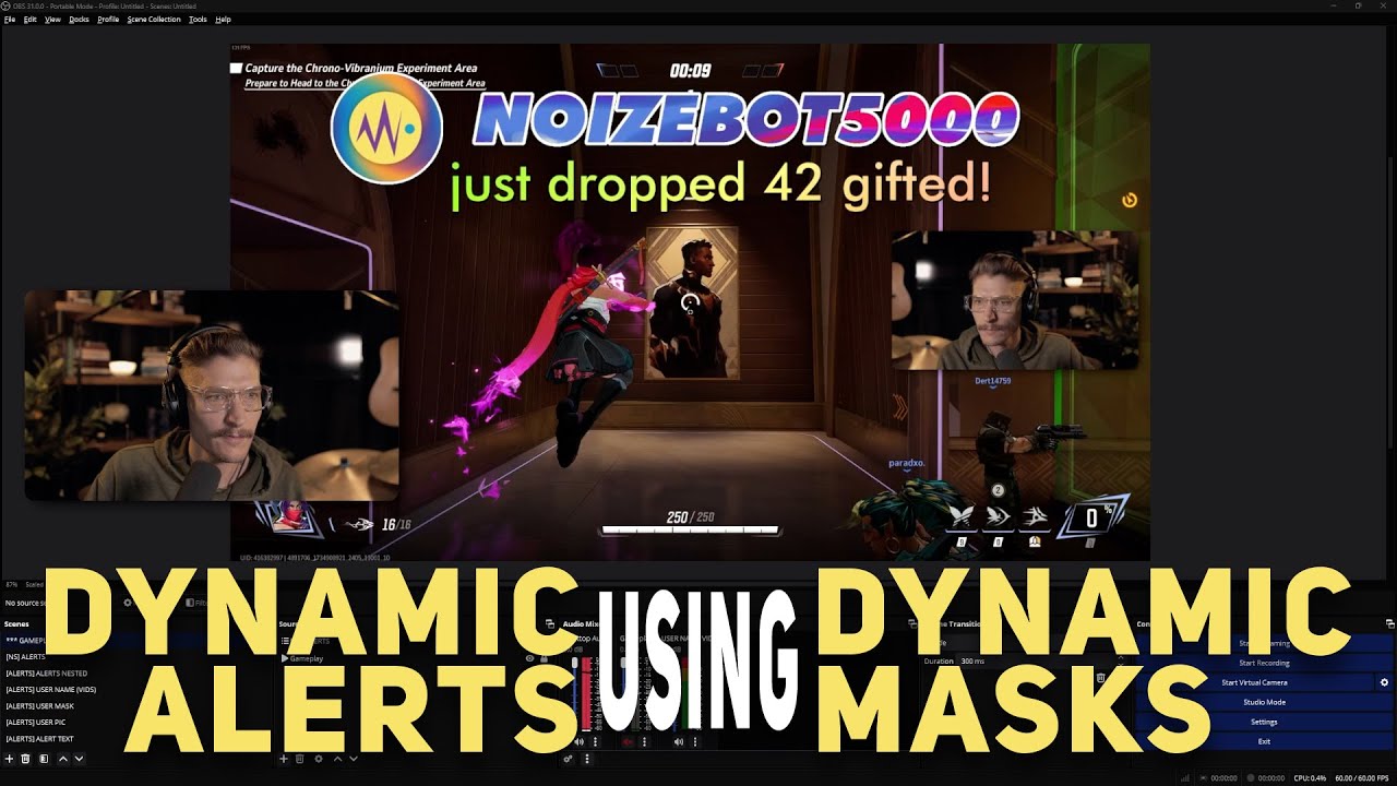 Create Dynamic Twitch Alerts Using Dynamic Masks - OBS & STREAMER.BOT TUTORIAL