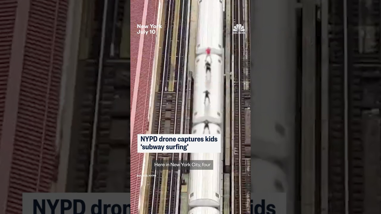 NYPD drone captures kids &lsquo;subway surfing&rsquo;