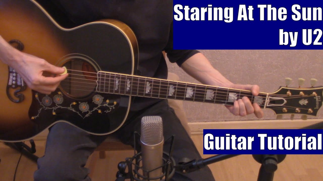 Staring At The Sun by U2 (Guitar Tutorial with the Isolated Vocal Track by U2)