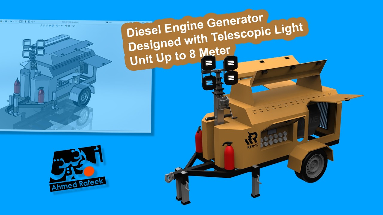 Multi Function Diesel Powered Generator Design | #solidworks #keyshot3d #corelvideostudio | WOB600