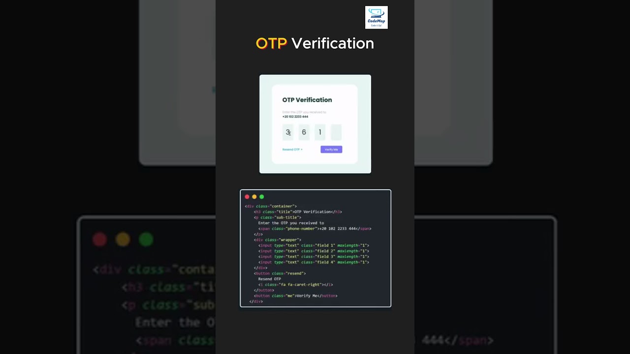 OTP verification using html css and javascript #webdevelopment #html #css #javascript