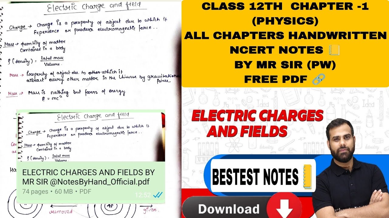 Electric Charges & Fields Handwritten Notes by MR Sir  | NEET 2026|JEE  |Class 12 | Physics | PW