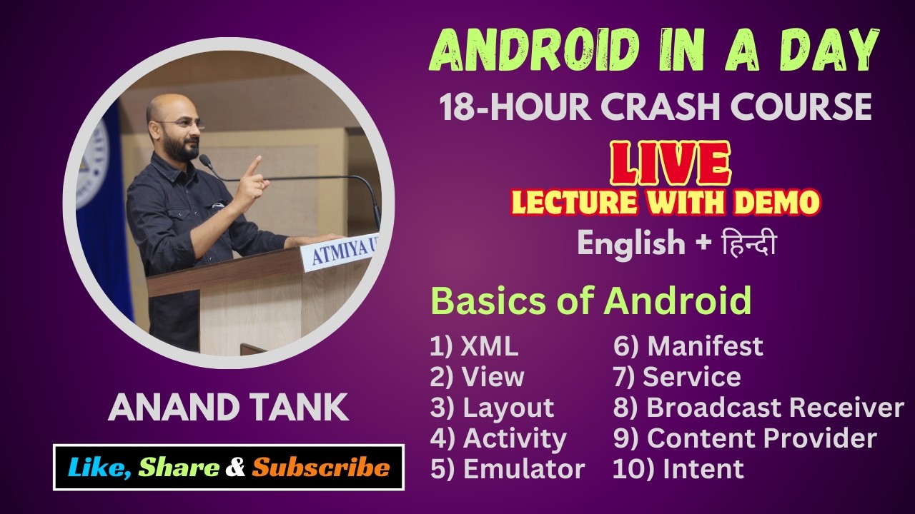 Android Lecture 7 : What is XML, View, Layout, Activity, Emulator, Manifest, Service, BR, CP, Intent