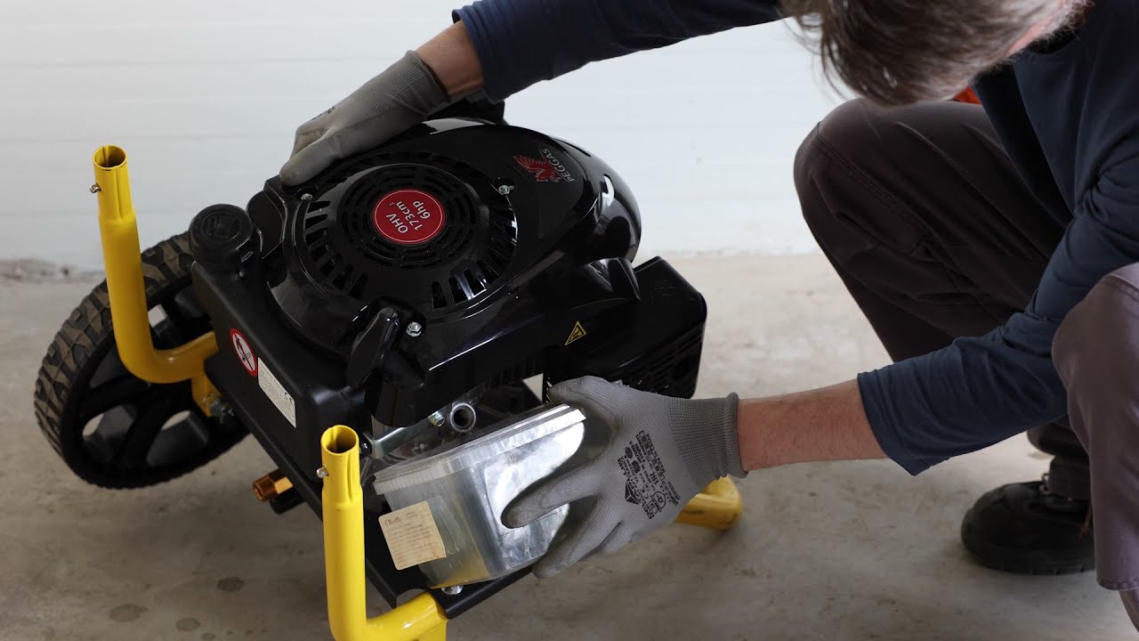 How to change oil on Waspper W3100VA | Petrol driven high pressure washer Waspper with Peggas engine
