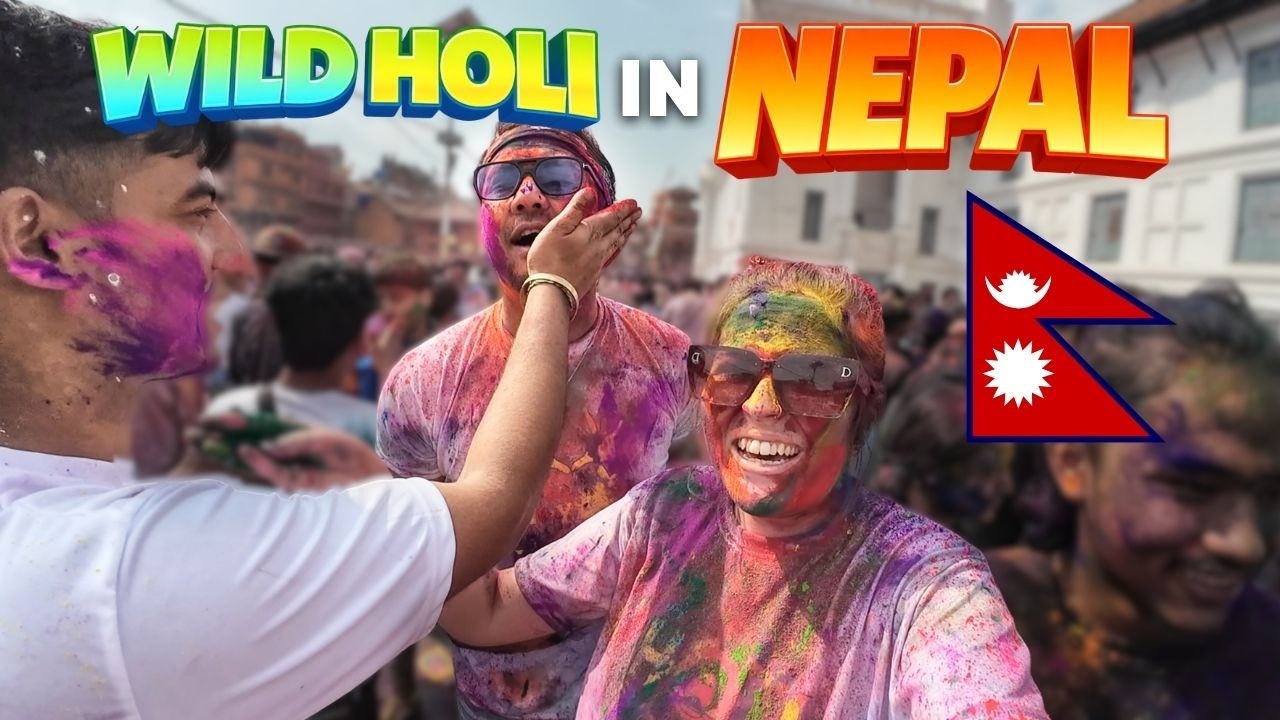 Our First HOLI IN NEPAL 🇳🇵 Kathmandu Holi Festival was CRAZY