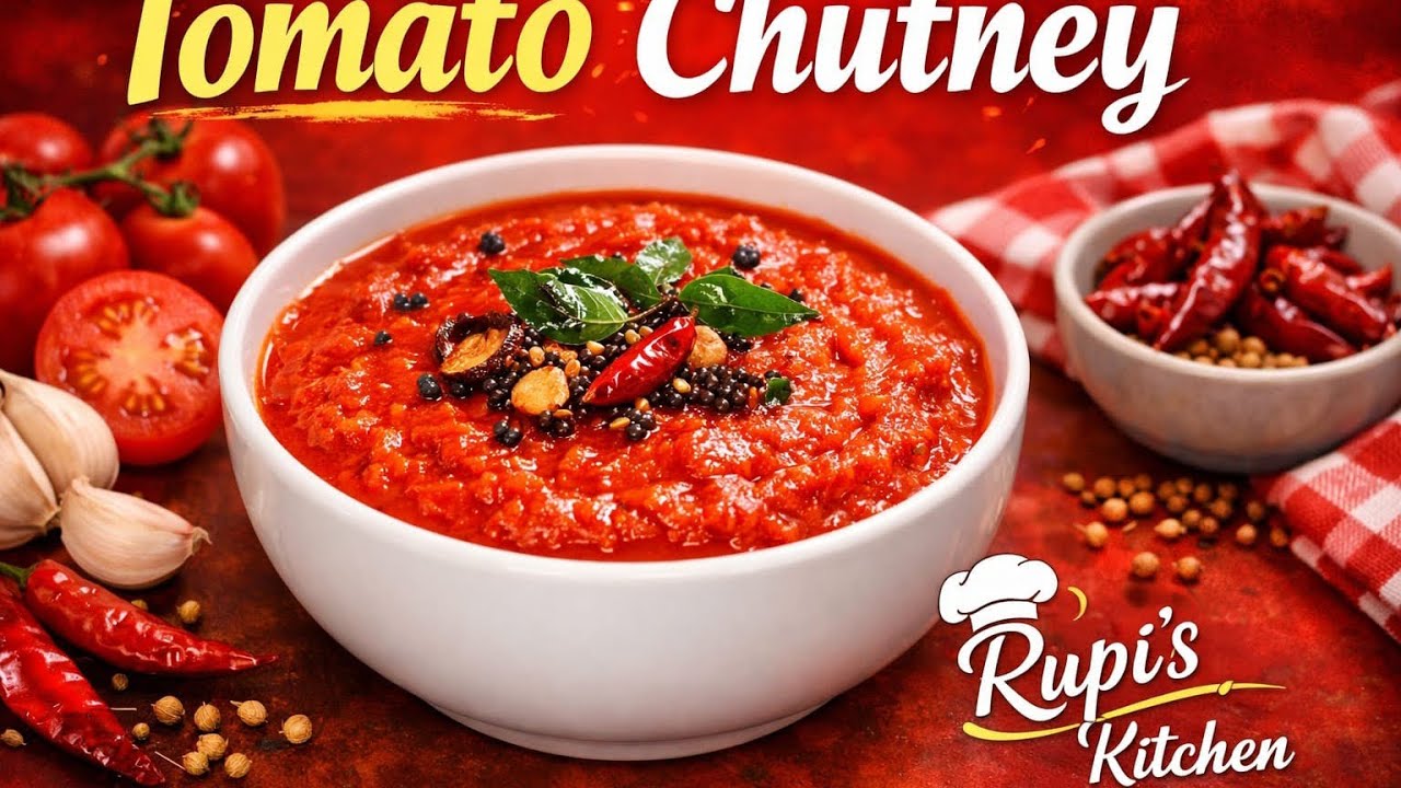 Spice Red Tomato Chutney Recipe | @Rupi's Kitchen| 