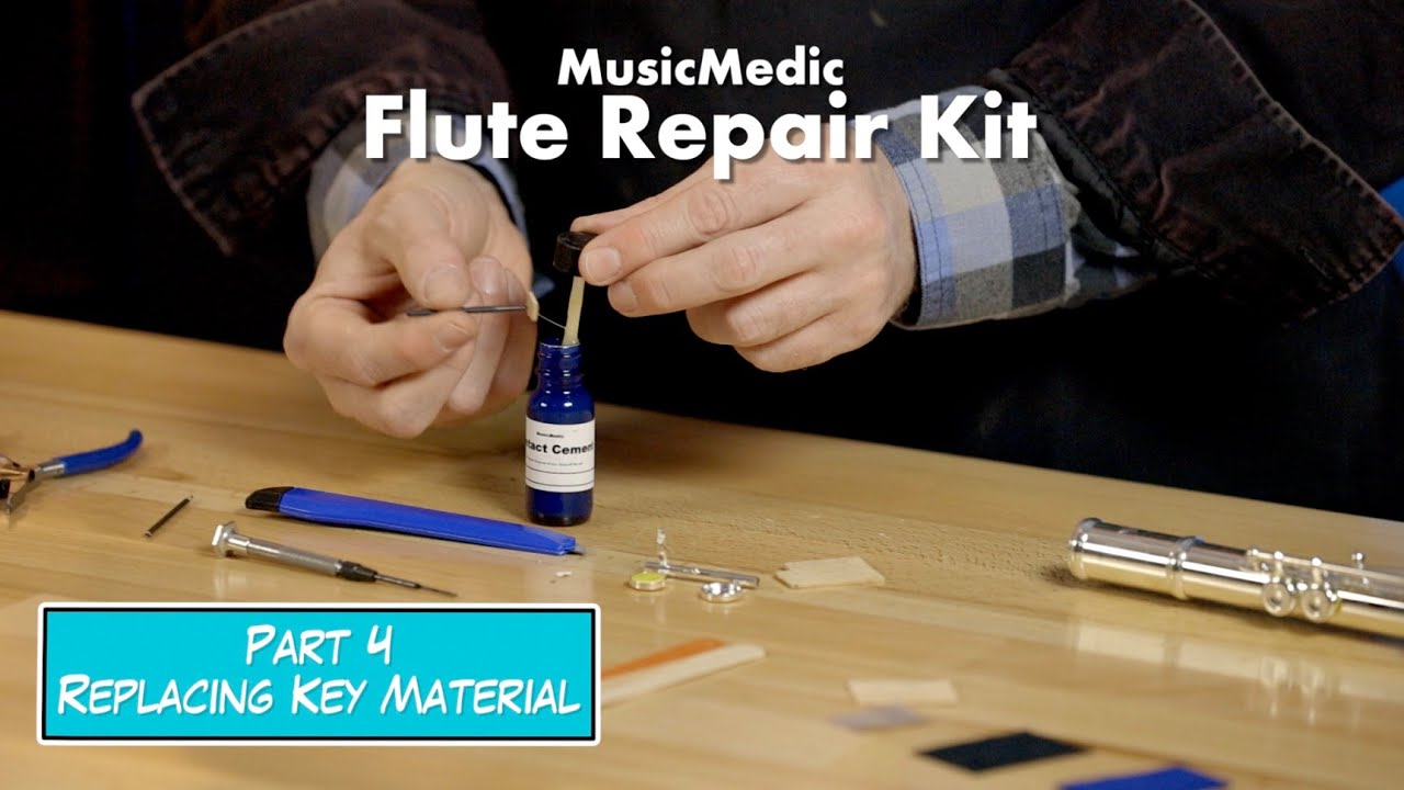 MusicMedic Flute Repair Kit. Part 4. Replacing Key Material