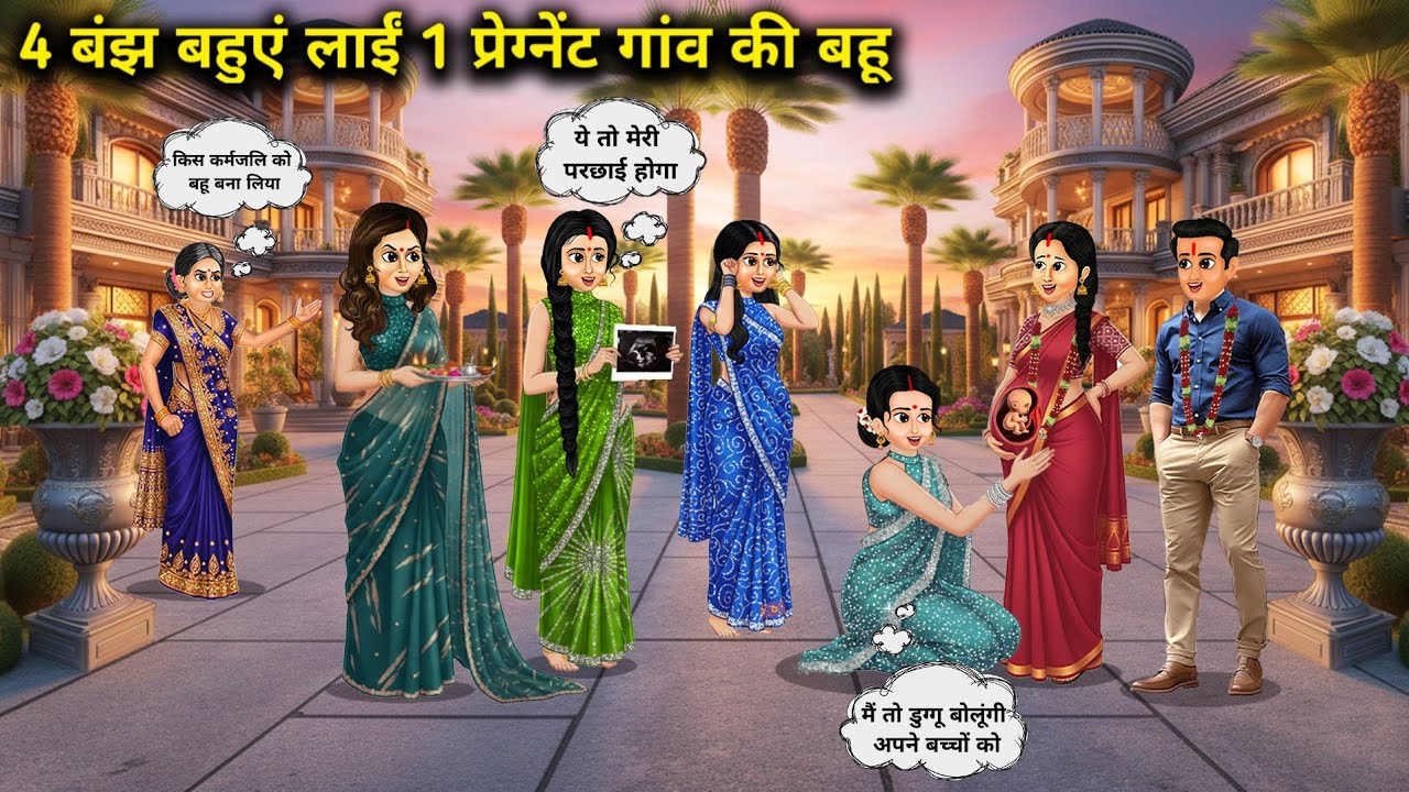 4 बांझ बहुएं लाईं 1 प्रेग्नेंट गांव की बहू ||Four barren daughters-in-law brought in one pregnant...