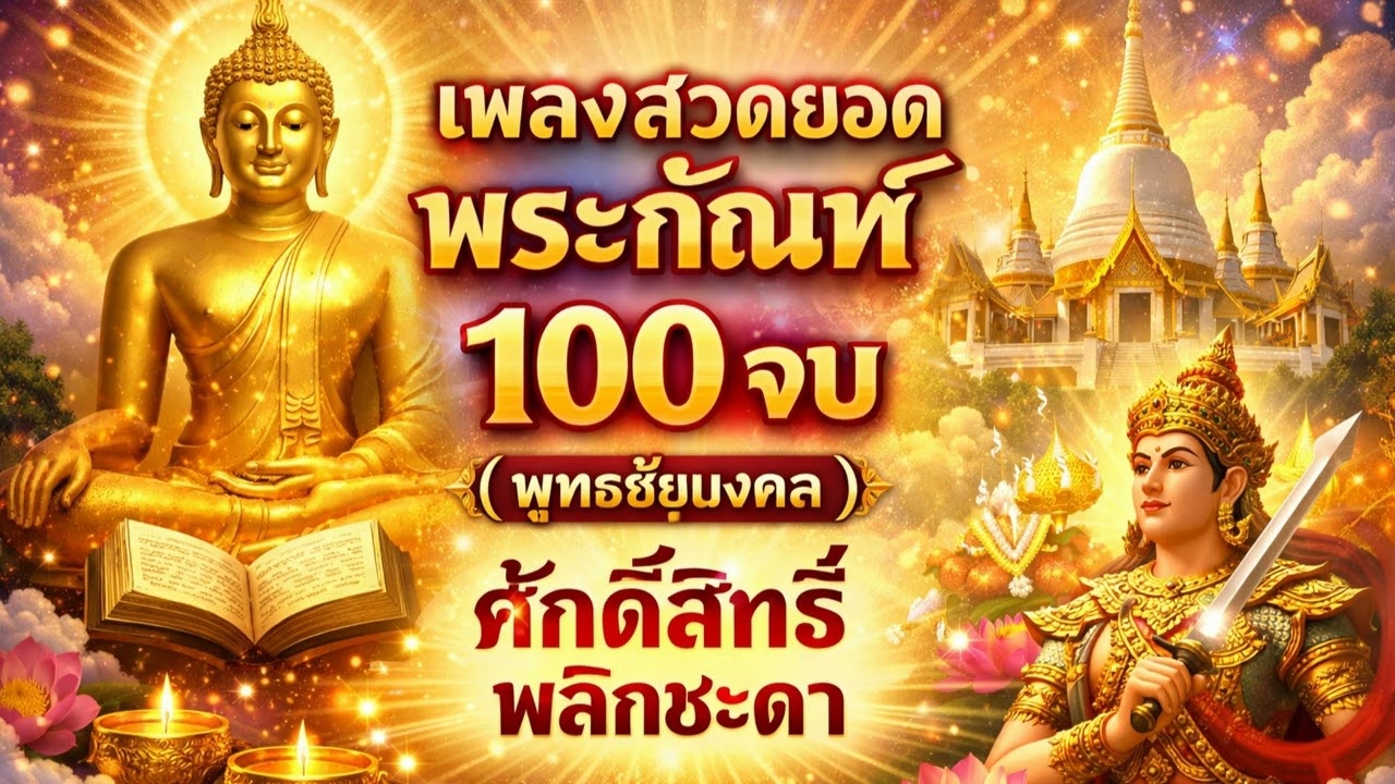 เพลงสวดยอดพระกัณฑ์ 100 จบ (พุทธชัยมงคล) ศักดิ์สิทธิ์ หนักแน่น พลิกชะตา #100จบ