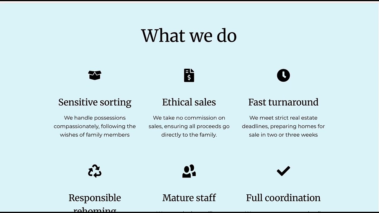 ESTATE CLEARANCE LANDING PAGE - WORDPRESS WEB DESIGN USINF KADENCE BUILDER