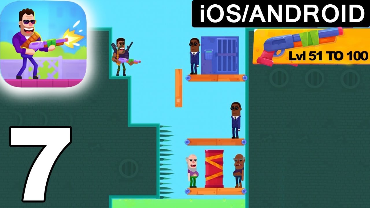 Hitmasters - Shotgun - Lvl 51 to 100 - Walkthrough Video Part 7 (iOS Android)