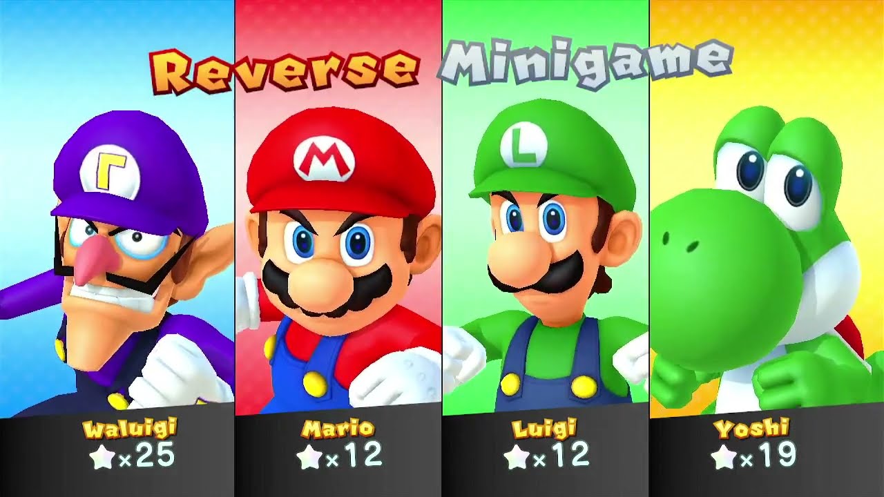 Mario Party 10 - Mushroom Park Player Waluigi VS Mario VS Luigi VS Yoshi