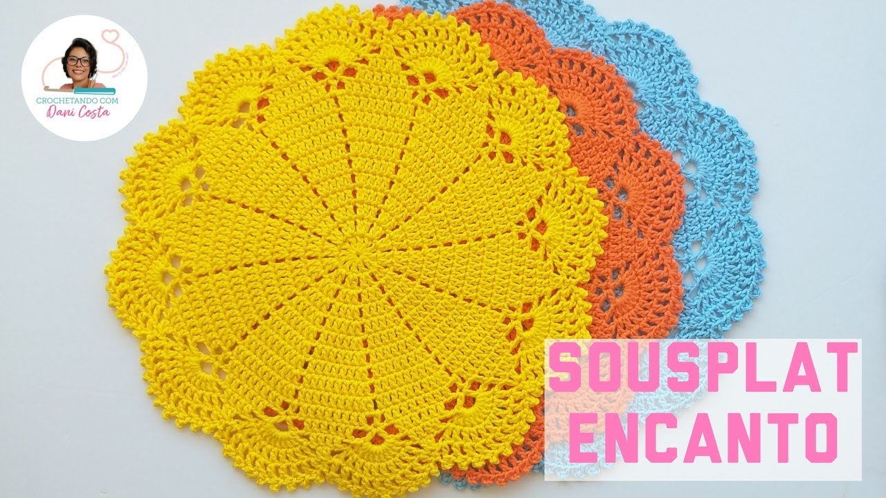 SOUSPLAT ENCANTO/ Sousplat em Crochê/ Lugar Americano em Croche