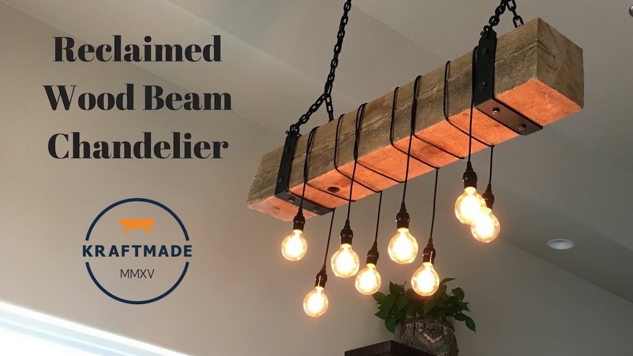 Reclaimed Wood Beam Chandelier - Kraftmade