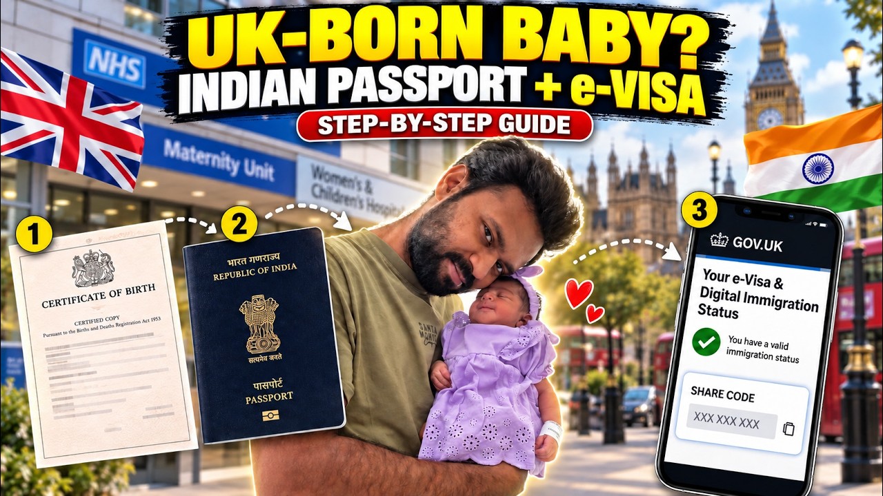 UK-Born Baby: Birth Certificate, Indian Passport & e-Visa | Subtitled | Step-by-Step Guide #newborn