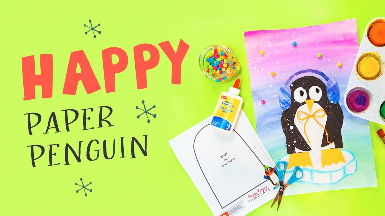 Penguin Art Project | WINTER ART TUTORIAL