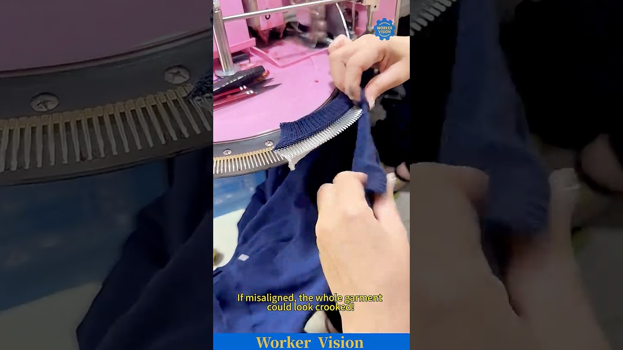 The Amazing Craft of Attaching a Sweater Collar.#satisfying