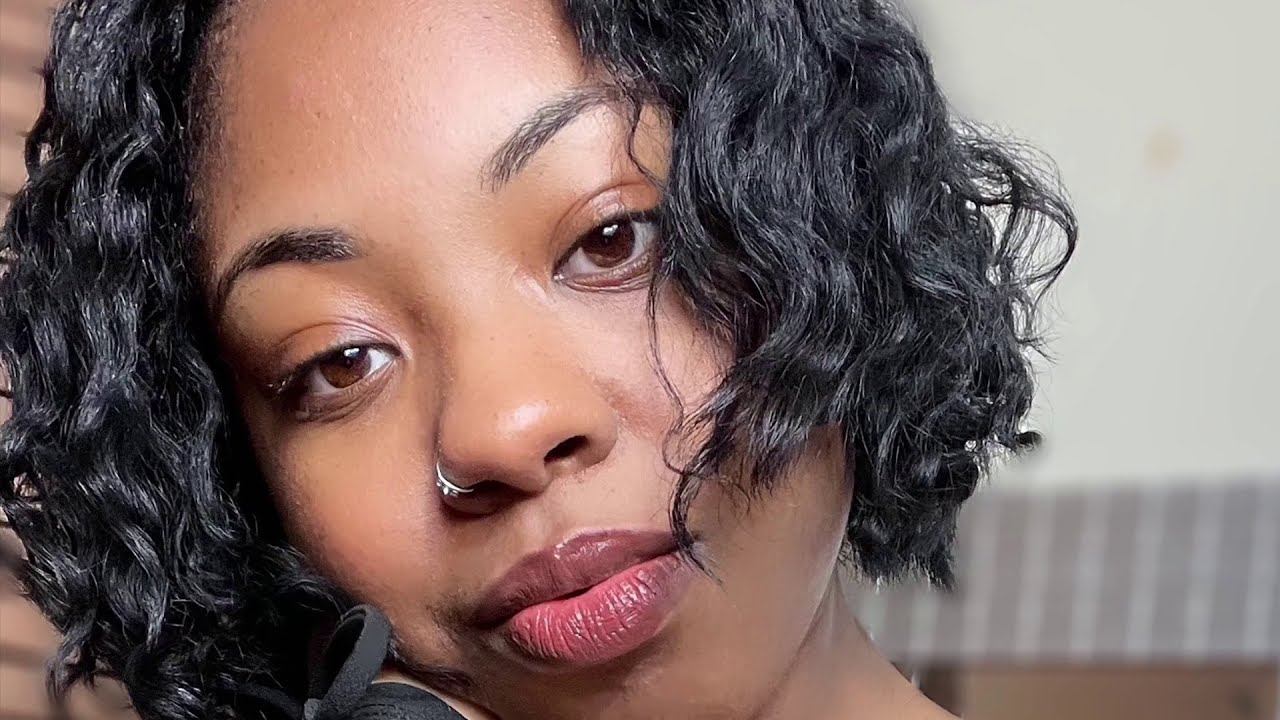 (HEATLESS) WAVY CURLS ON RELAXED HAIR(short bob)