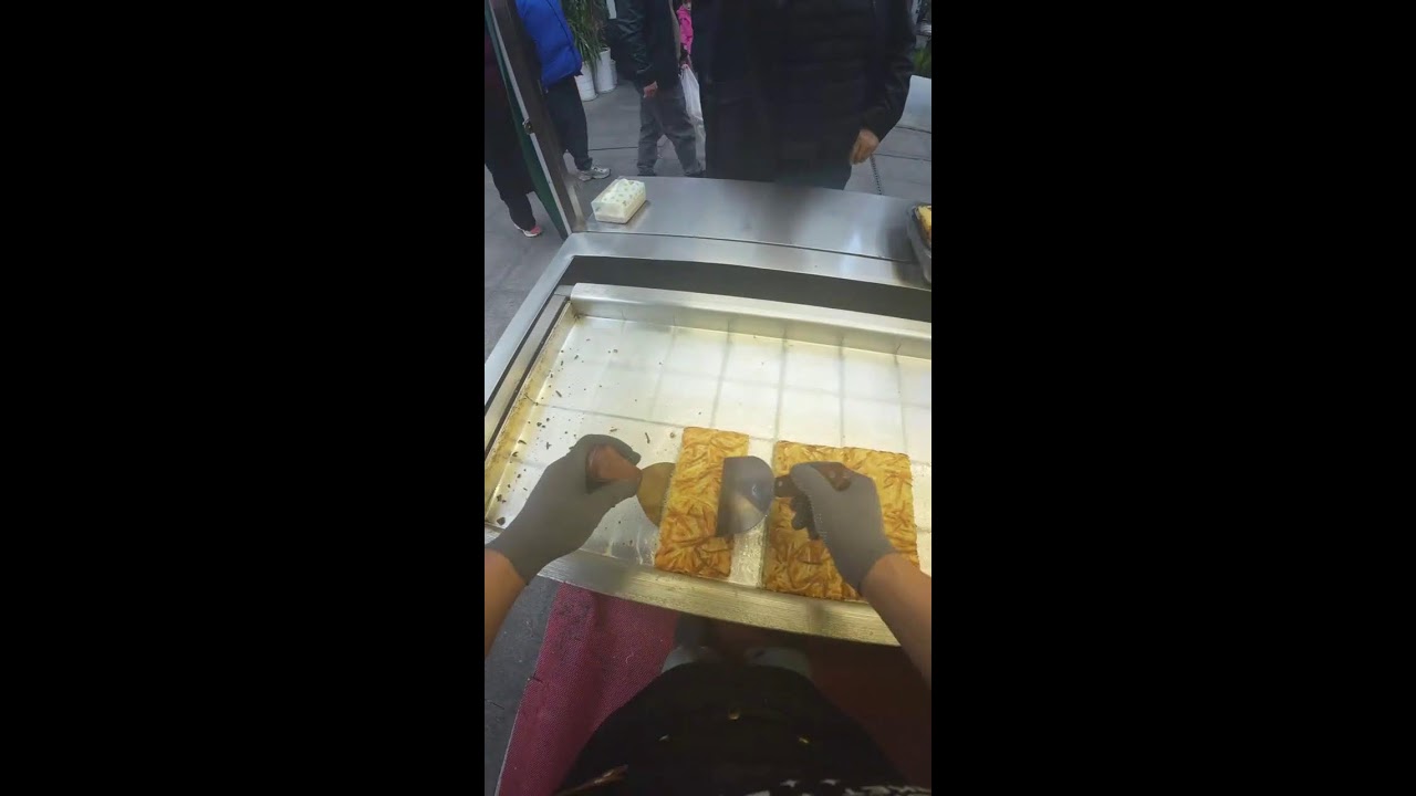 Street Food POV | Hot Potato Pancake Cutting | Ambient Sounds Only
