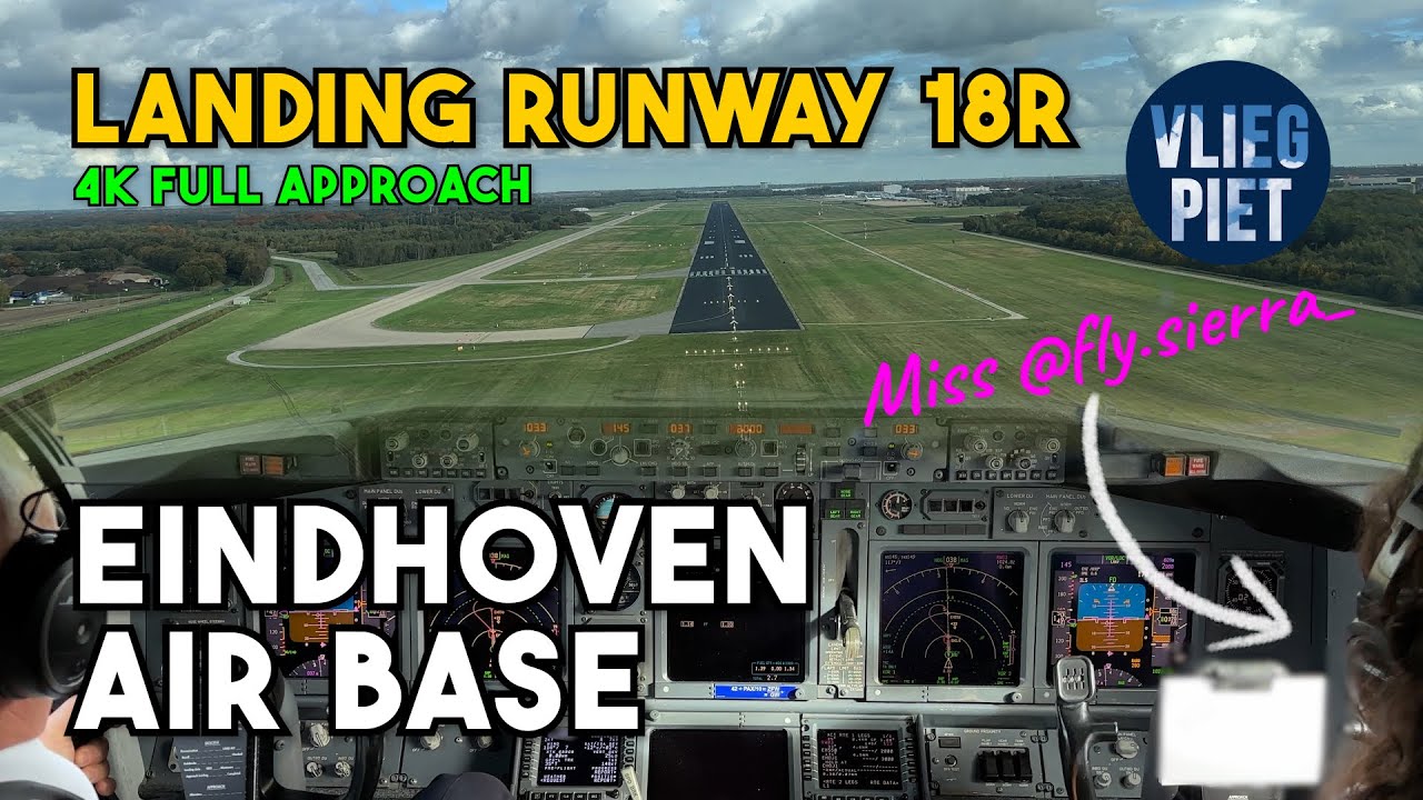 Boeing 737 Landing in Eindhoven Air Base | Runway 03 | Clear Views and Cloud Surfing