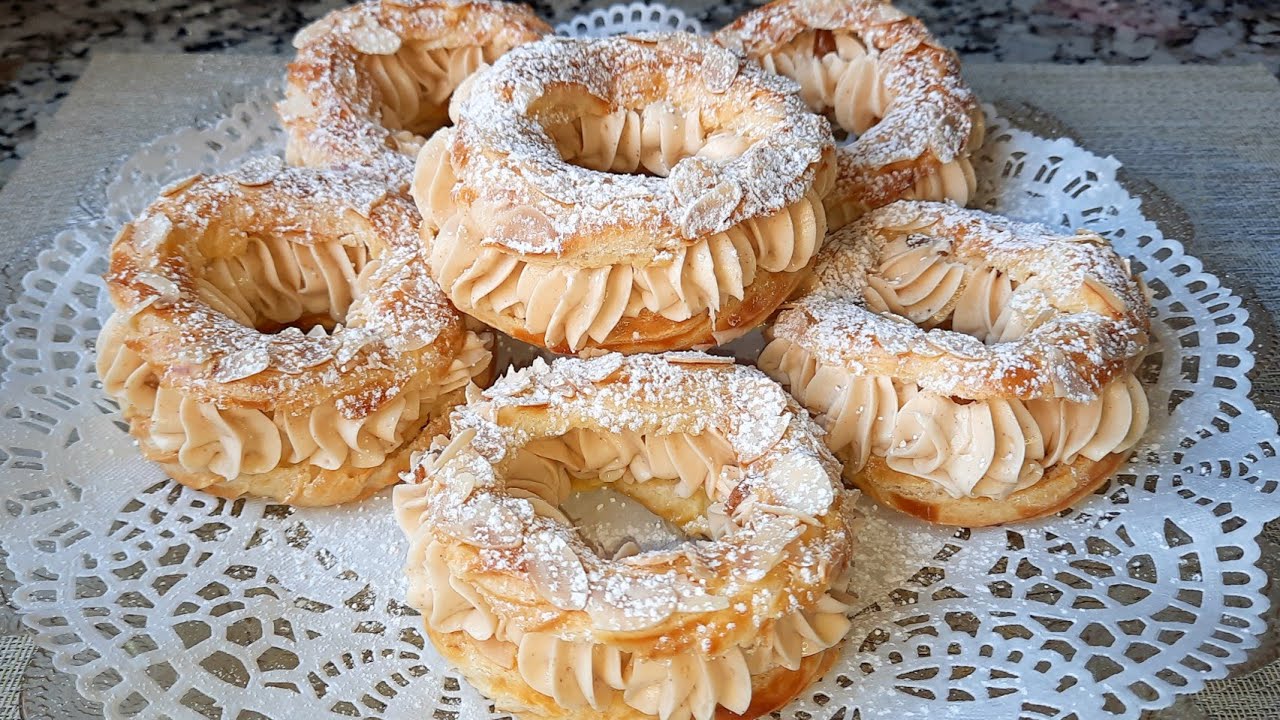 Mini Paris-Brest con crema MOUSSELINE e PRALINÈ di mandorle! Dolce GOLOSO con un sapore unico!