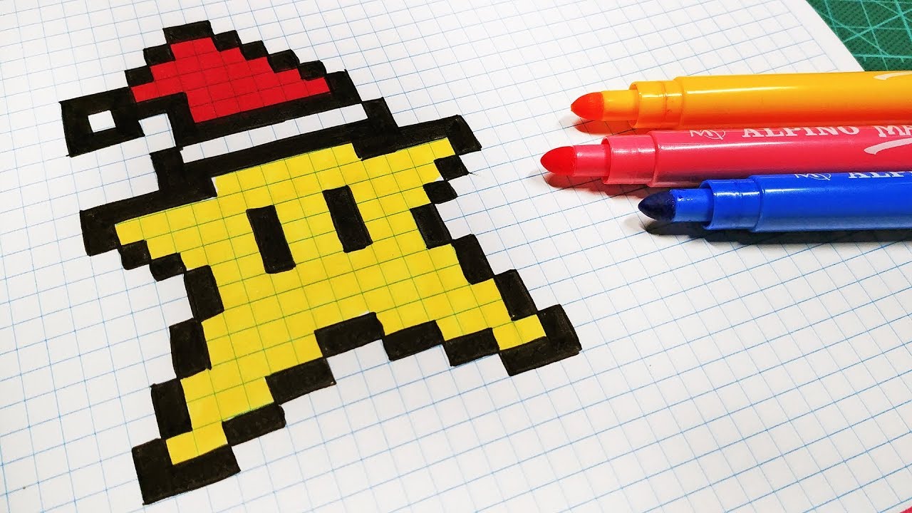 Christmas Pixel Art - How To Draw Santa Claus Star #pixelart