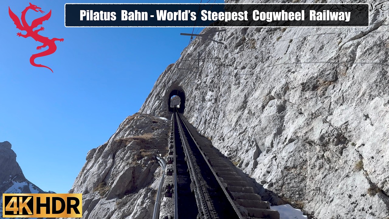 World’s Steepest Cogwheel Railway | Pilatus Bahn Luzern Switzerland | 4k 60p HDR