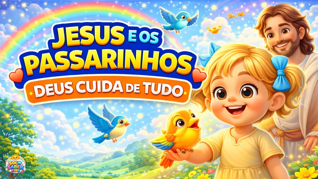 🎵 Jesus e os Passarinhos do Céu 🐦✨ | Deus Cuida de Tudo | Música Infantil Cristã