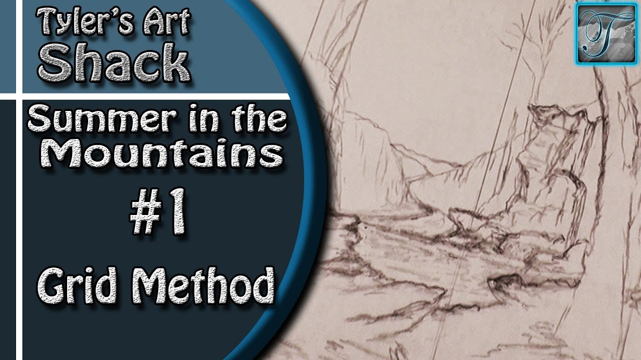 How to Draw - Summer in the Mountains Series Part One - Using a Grid to Start a Drawing