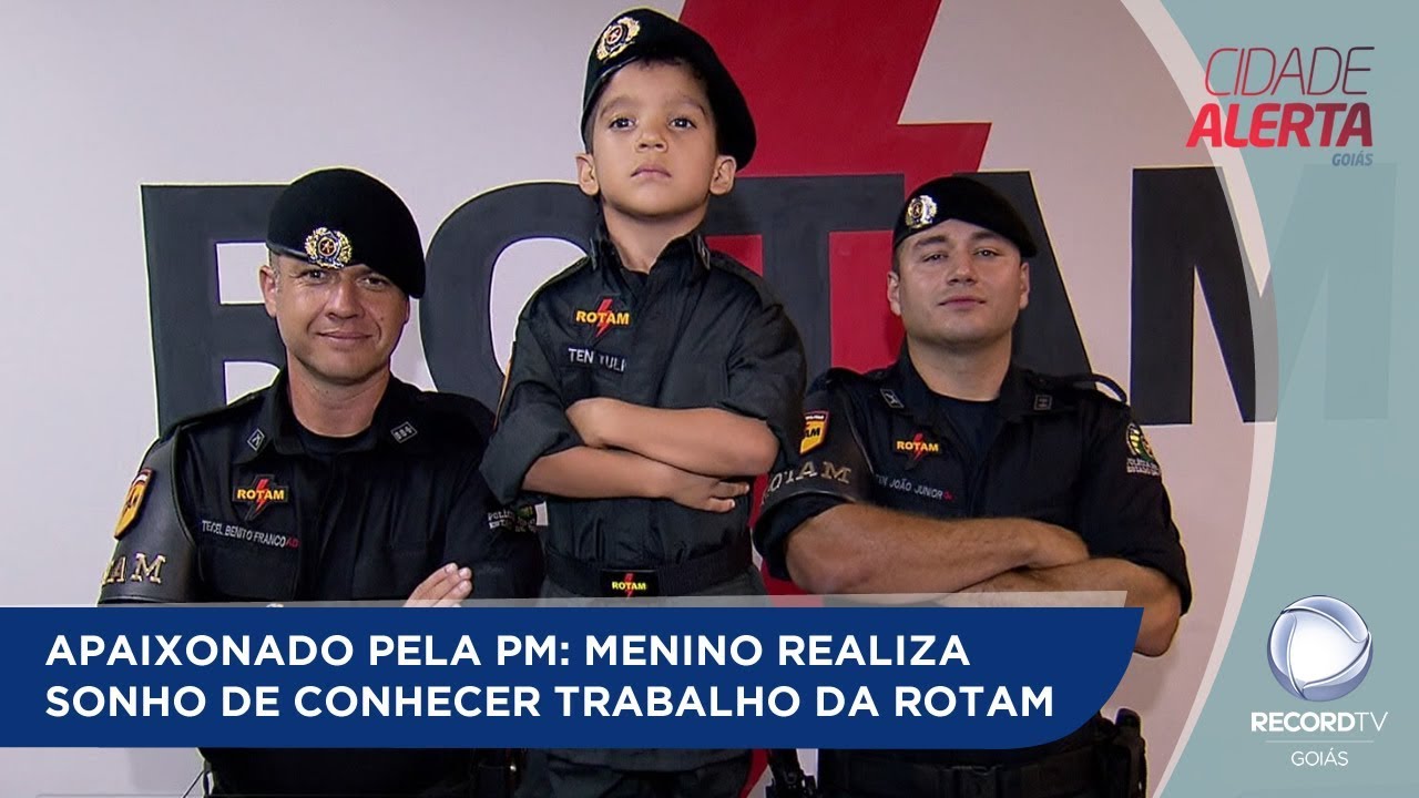 APAIXONADO PELA POLÍCIA MILITAR: MENINO REALIZA SONHO DE CONHECER TRABALHO DA ROTAM
