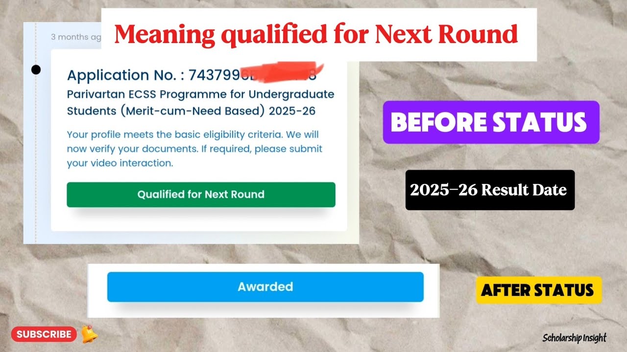 Qualified for Next Round Meaning | Selection list' Date Confirm 🤩😍| Scholarship Insight 