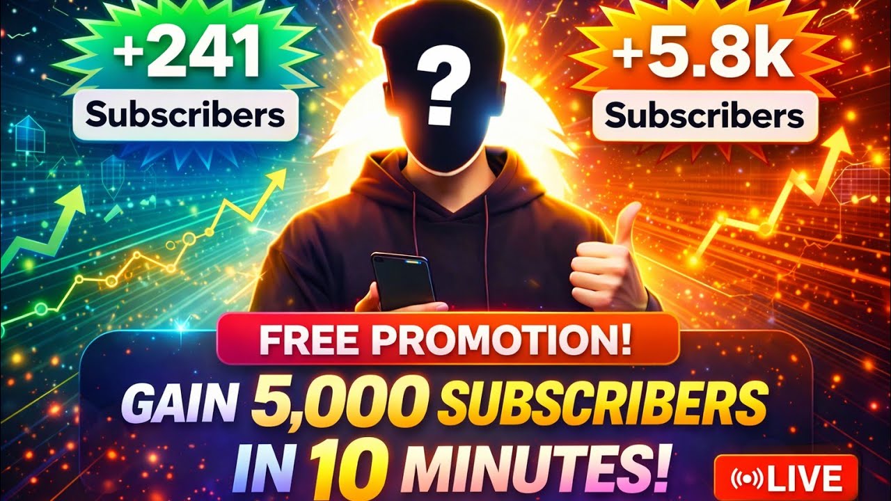 FREE Live Promotions & Subscriber Boost 🚀 | Grow Your Channel LIVE