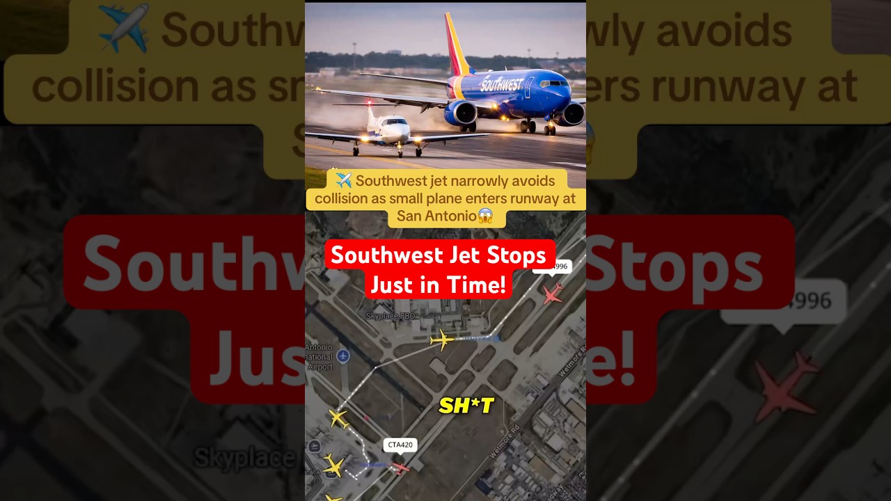 Southwest 737 aborts takeoff after unauthorized aircraft enters runway😱 