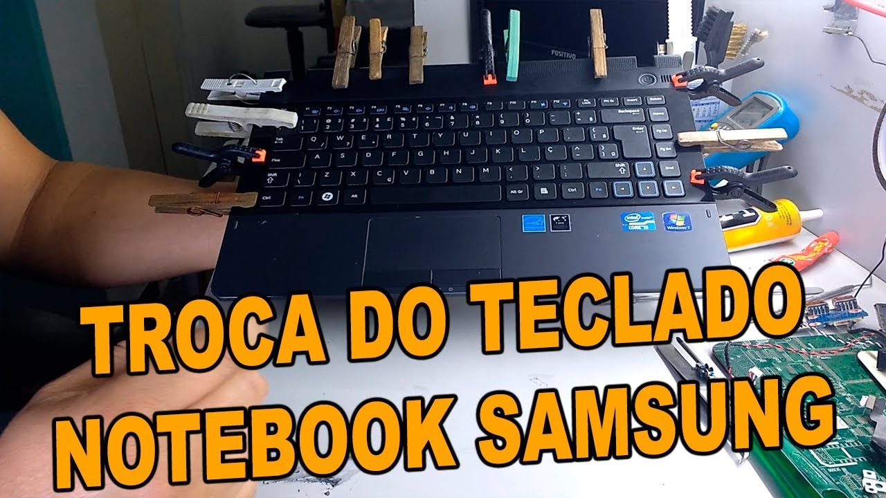 Notebook Samsung NP300E4A Troca do Teclado