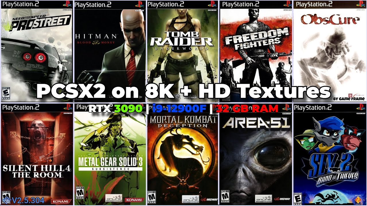 PCSX2 v2.5.304 Benchmark | 10 PS2 Games | 8K + HD Texture Packs | RTX 3090, i9-12900F & 32GB RAM