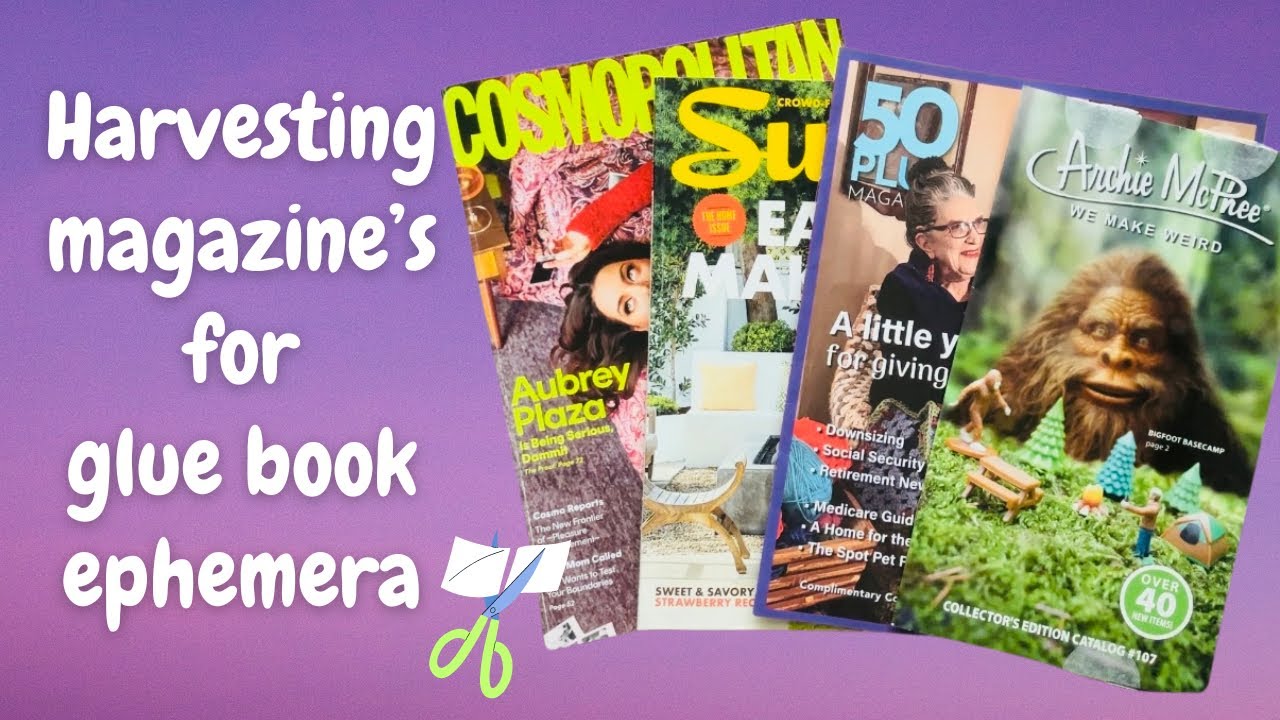 Magazine Harvesting 4 Glue Book Ephemera📓✂️🩷 Viewer Request 🩷 Giveaway Winners Announced!
