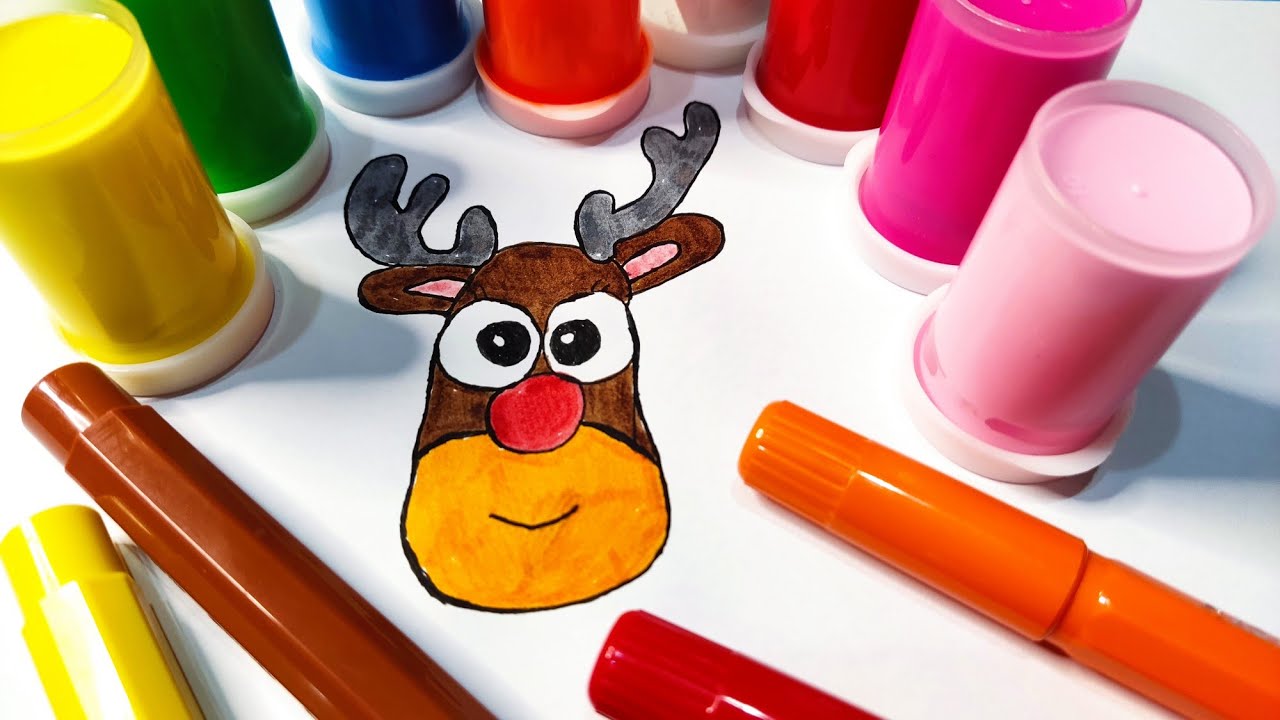Let's draw a reindeer! 🦌  Ας ζωγραφίσουμε έναν τάρανδο! 🌼