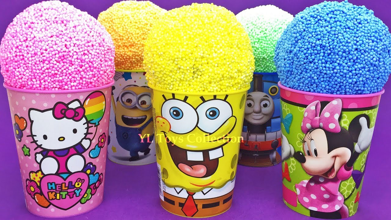 Play Foam Ice Cream Cups Surprise Hello Kitty Spongebob Minions Thomas and Friends Kinder Eggs