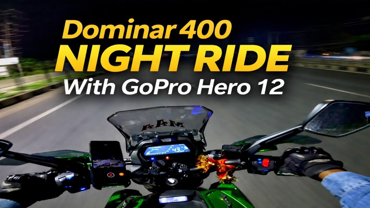 Dominar 400 Night Highway Ride with Gopro hero 12 Black Night Footage of Gopro