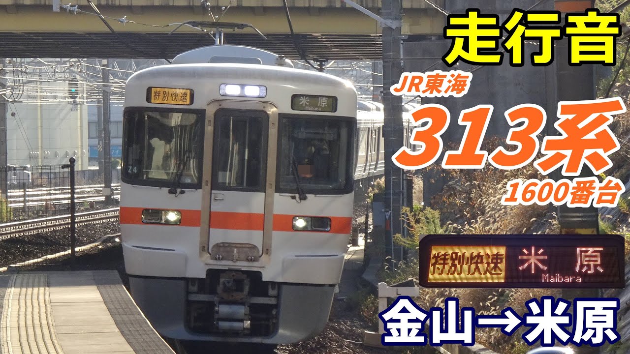 【走行音】313系1600番台〈特別快速〉金山→米原 (2023.12)