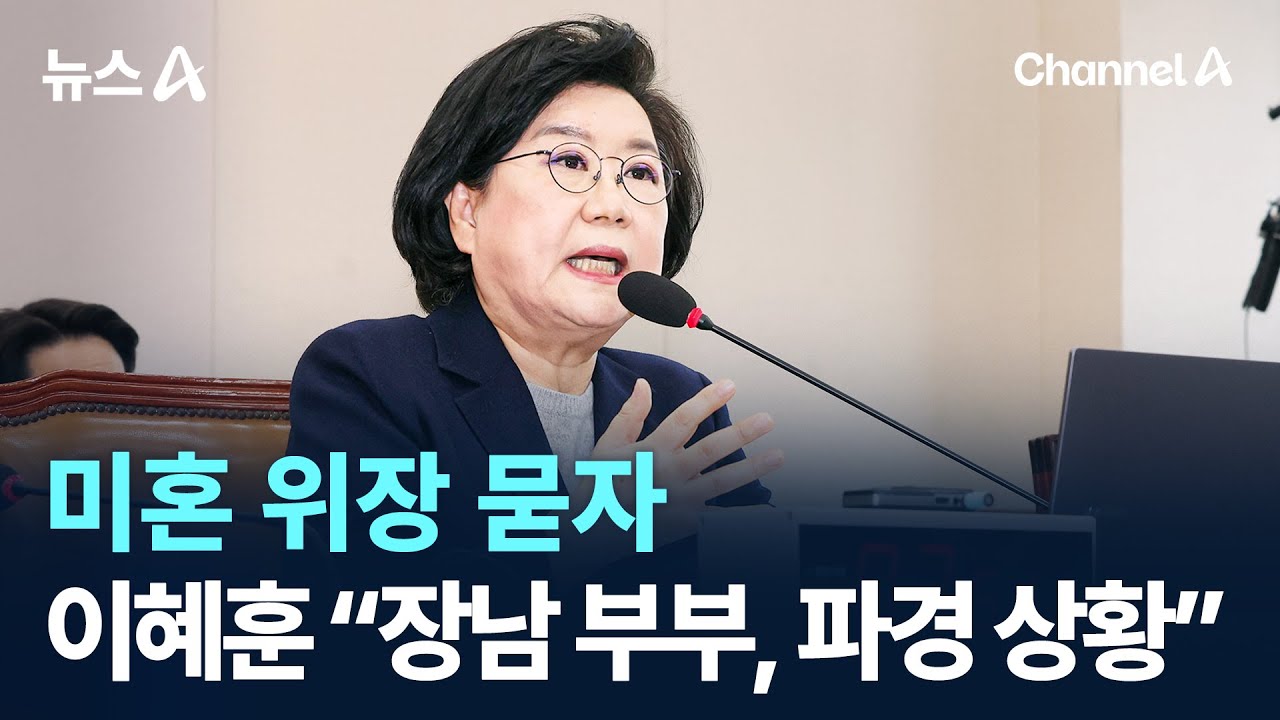 미혼 위장 묻자…이혜훈 “장남 부부, 파경 상황” / 채널A / 뉴스A