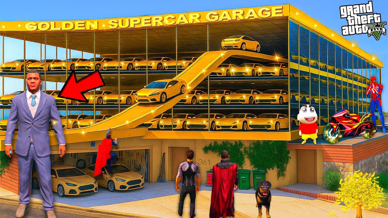 Franklin Built New Gold Super Car Garage in Franklin's House in GTA 5