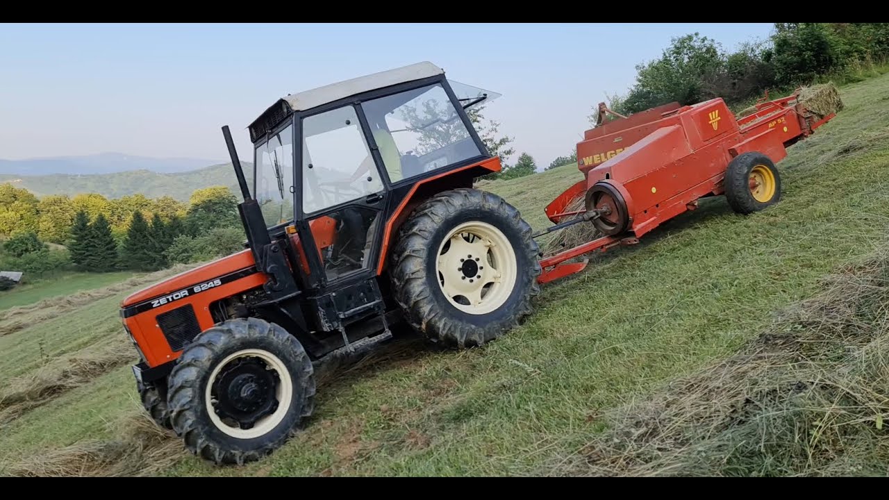 Zetor 6245 - Baliranje: 100 bala na hektar?! (Welger AP 52)