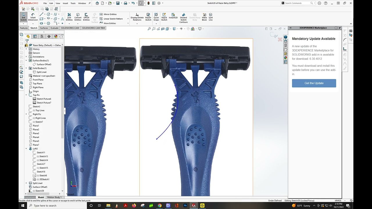 Solidworks Surfacing: Razor rebuild Bic Grips Demo