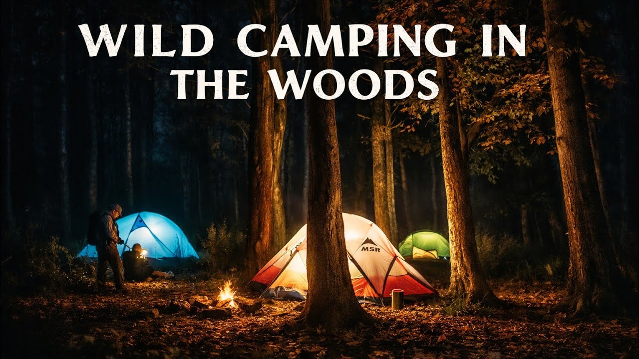 wildcamping in the woods in the Brecon Beacons - beautiful autumn colours - msr access 1