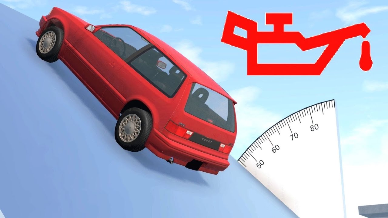 At What Angle Do Cars Lose Oil Pressure? BeamNG. Drive
